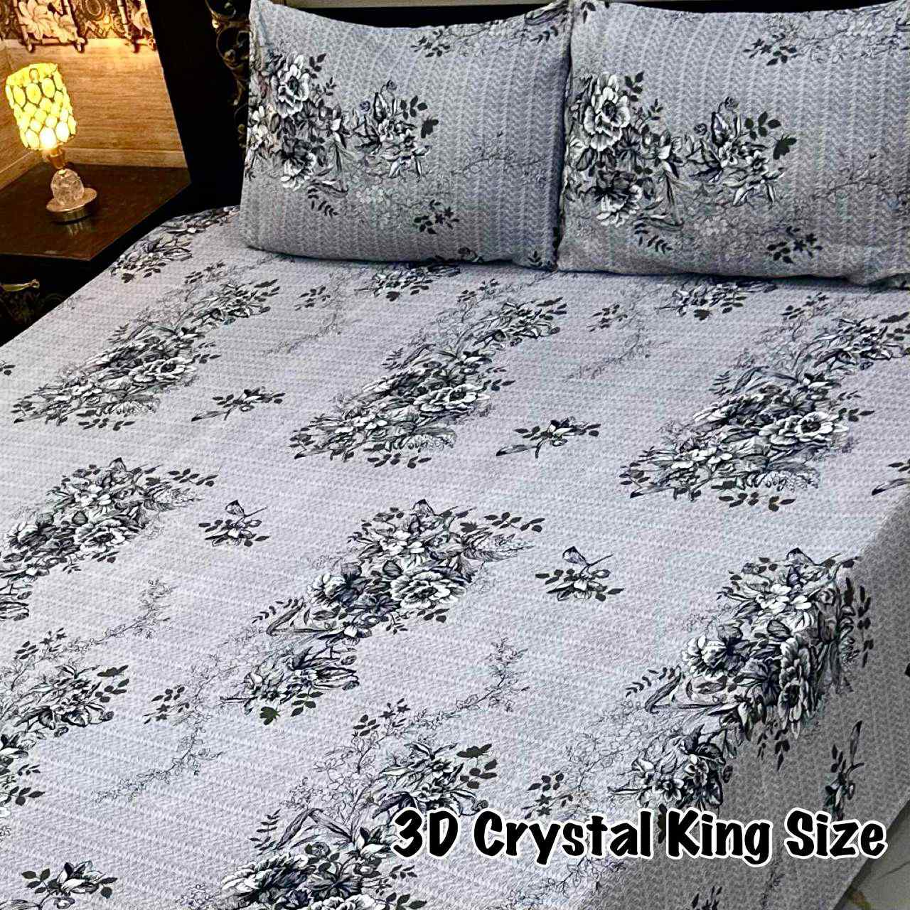 DF-CBSKS-17: DFY Bedding 3D Crystal Bed Sheet King Size