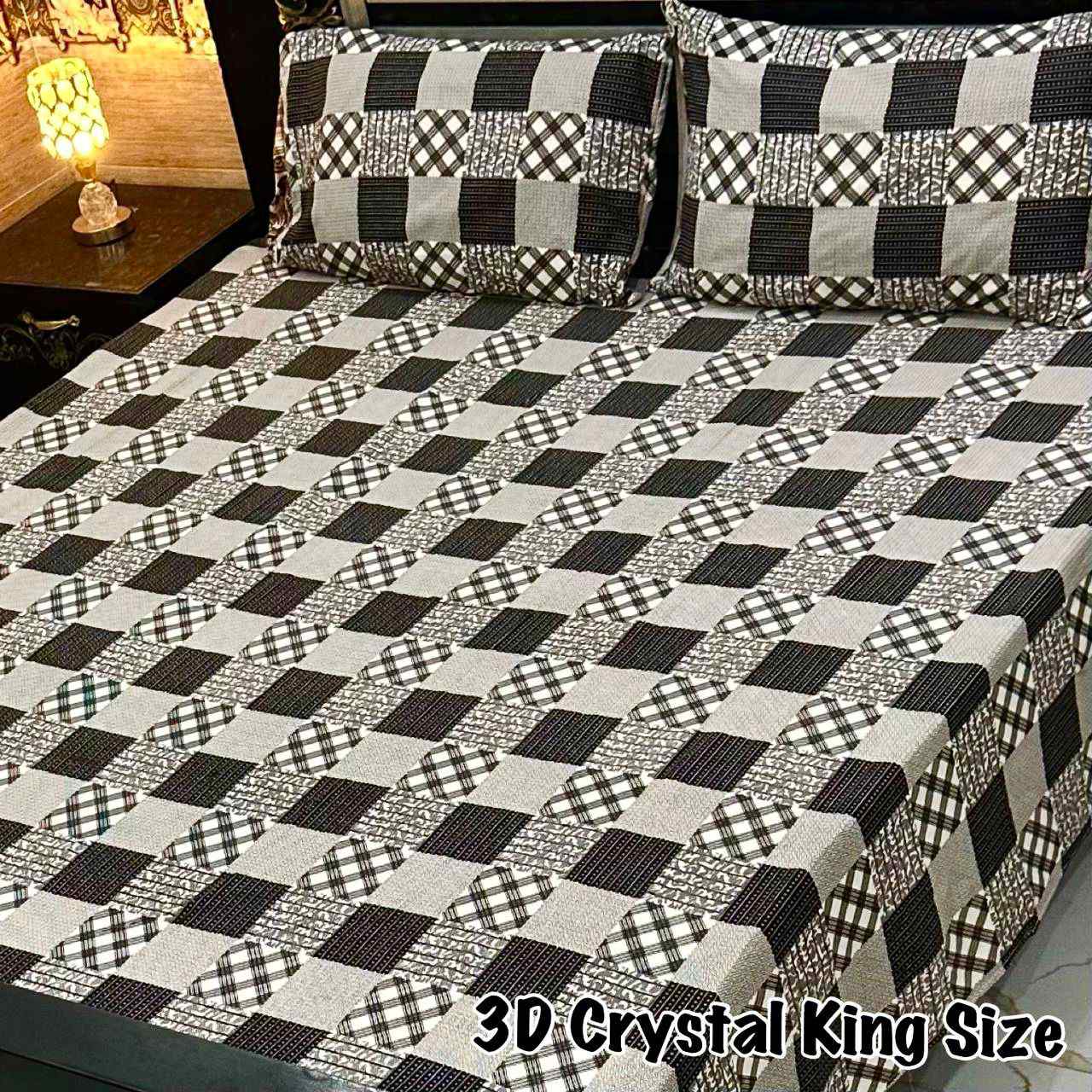 DF-CBSKS-3: DFY Bedding 3D Crystal Bed Sheet King Size
