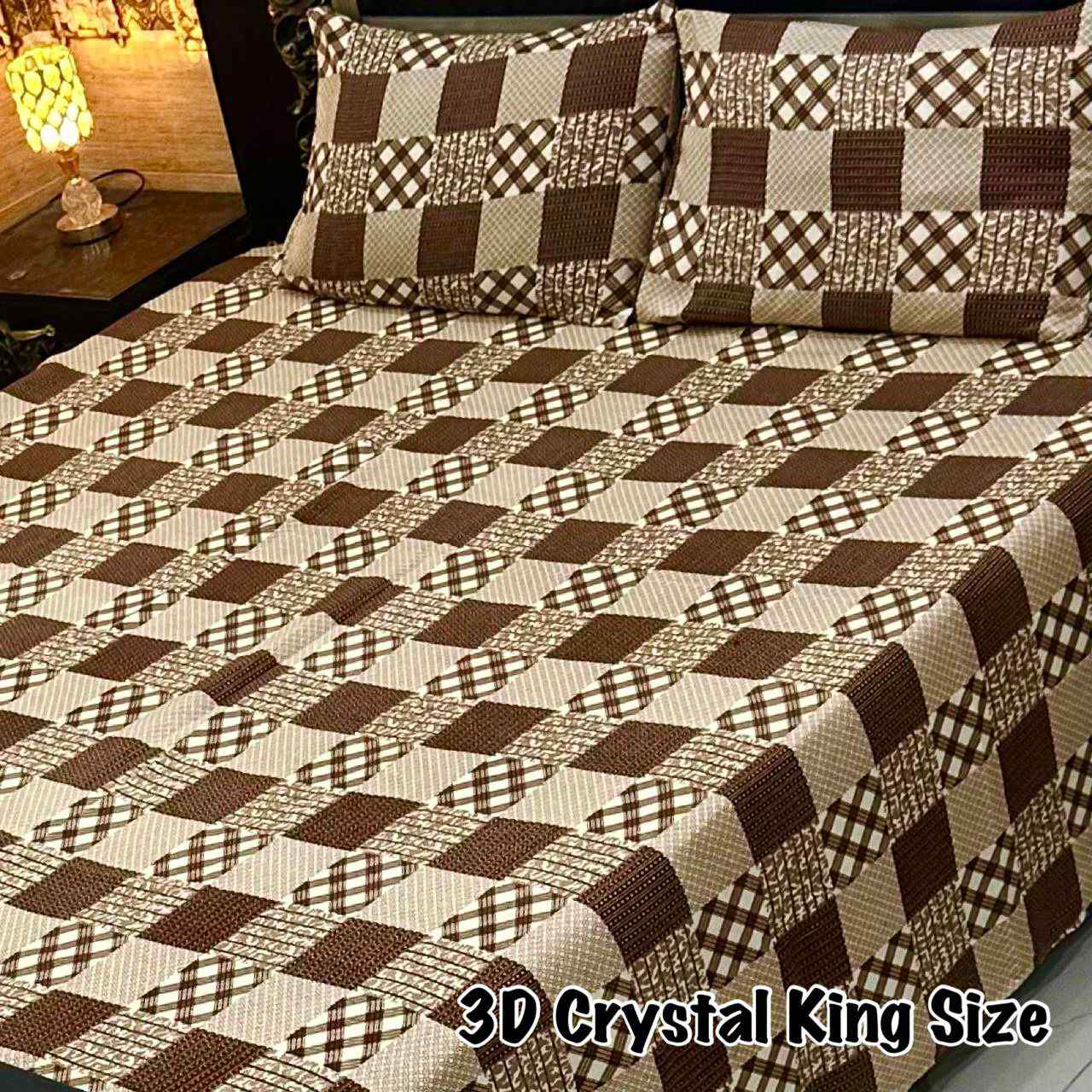 DF-CBSKS-7: DFY Bedding 3D Crystal Bed Sheet King Size