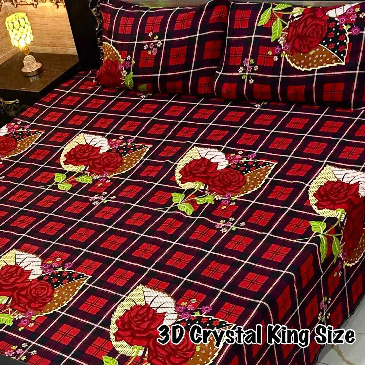 DF-CBSKS-11: DFY Bedding 3D Crystal Bed Sheet King Size