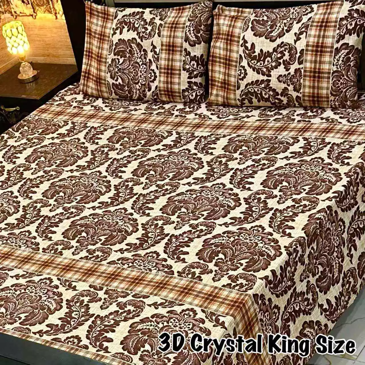 DF-CBSKS-13: DFY Bedding 3D Crystal Bed Sheet King Size