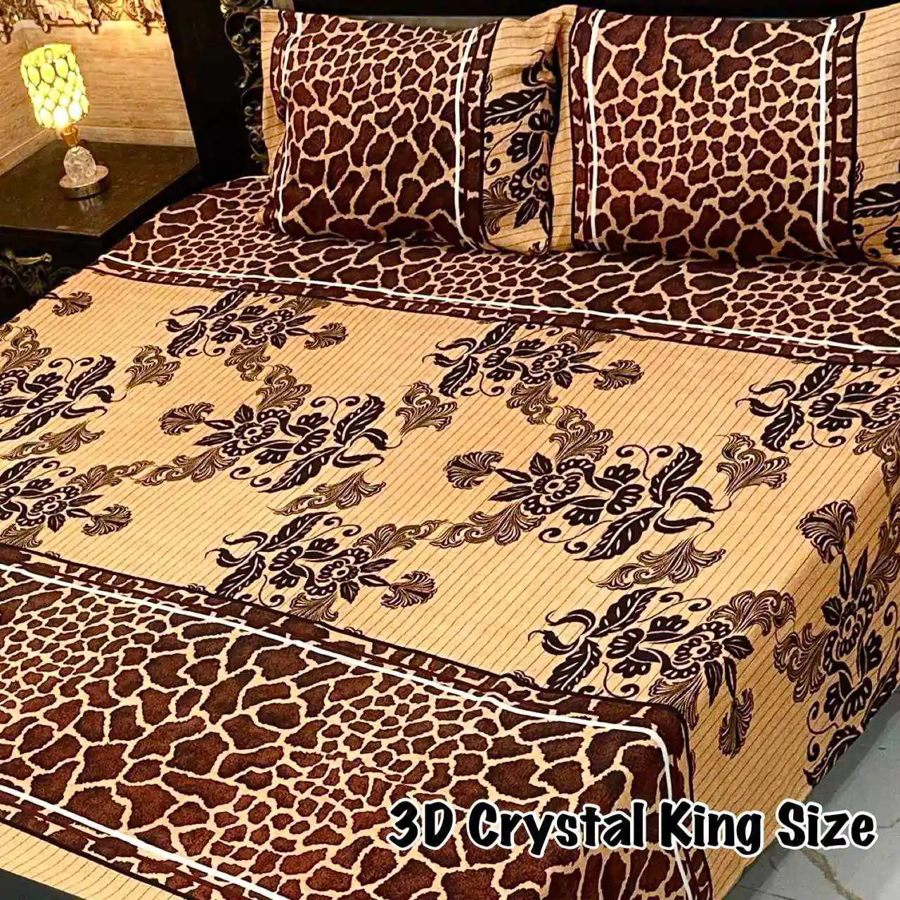 DF-CBSKS-15: DFY Bedding 3D Crystal Bed Sheet King Size