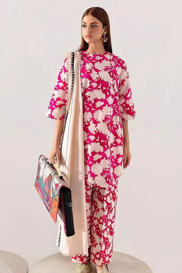 DF-V232E: Sana Safinaz 3Pc Printed Karandi Dress