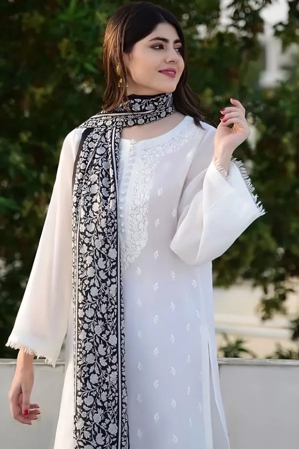 DF-1770: Bareeze 3Pc Embroidered Khaddar Dress