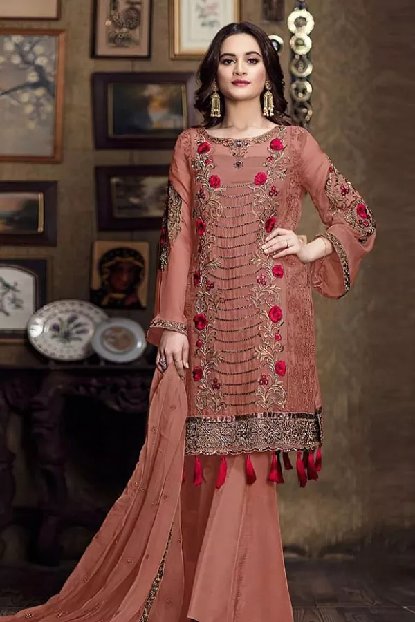 DF-1786-B: Imrozia 3Pc Embroidered Dhanak Dress