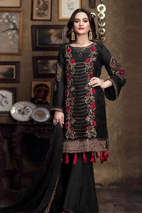 DF-1786: Imrozia 3Pc Embroidered Dhanak Dress