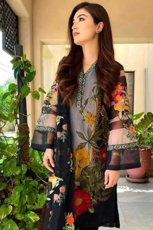 DF-2294: Lime Light 3Pc Embroidered Lawn Dress