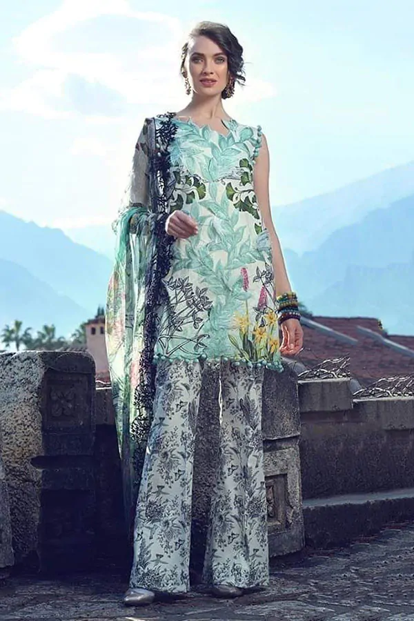 DF-77052: Ittehaad 3Pc Embroidered Lawn Dress