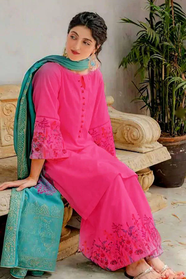 DF-1934: Zara Shahjahan 3Pc Embroidered Lawn Dress