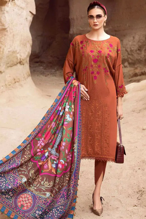 DF-1106-A: Maria.B 3Pc Embroidered Lawn Dress